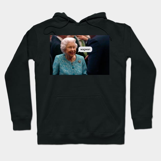 Queen Elizabeth "wagwan" Hoodie by emiliapapaya